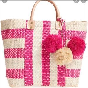 Wicker Pink/Tan Tote - Mar Y Sol